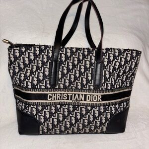 INSPIRED Monogram Black and Cream Tote